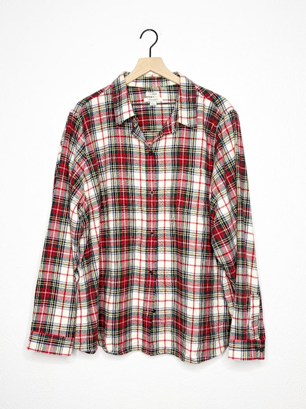 L.L. Bean Cotton Scotch Plaid Flannel Relaxed Fit Button Down Top Size 3X